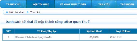 DanhSachToKhaiGuiThanhCong Hướng dẫn thủ tục kê khai thuế qua mạng (P1)