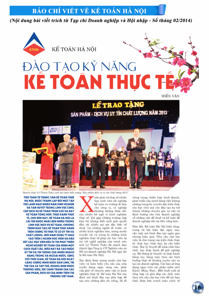 Báo chí nói về kế toán Hà Nội